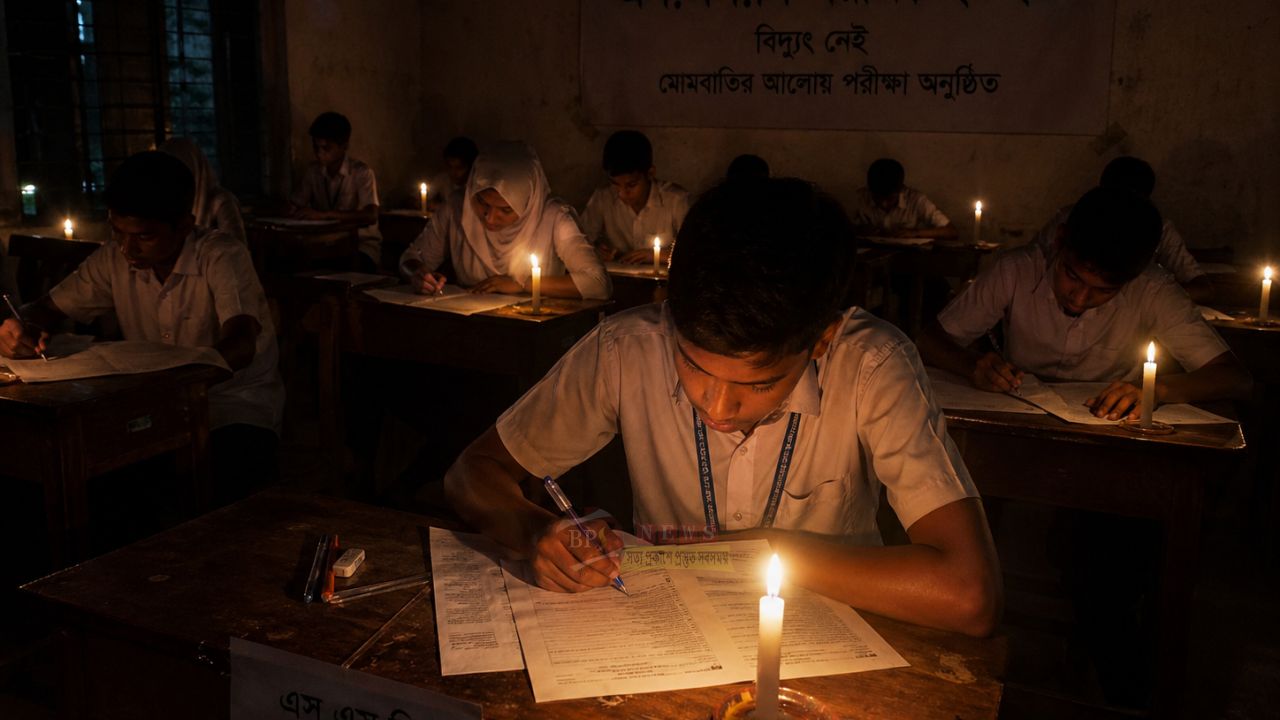 বিদ্যুৎহীন কেন্দ্রে মোমবাতির আলোয় এসএসসি পরীক্ষা, দুর্ভোগে শিক্ষার্থীরা