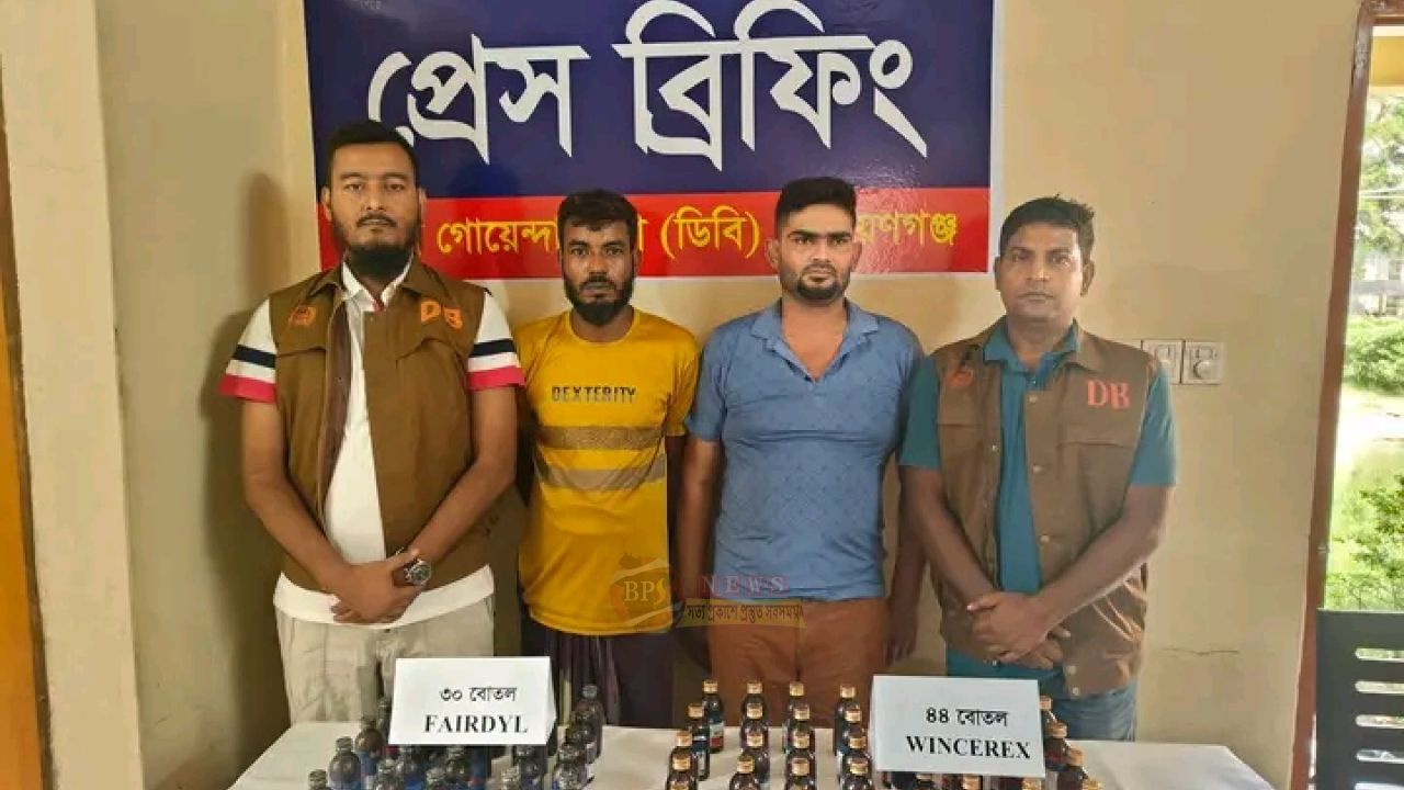 নতুন মোড়কের ৭৪ বোতল মাদকসহ গ্রেপ্তার ২, মূল্য ২ লাখ ২২ হাজার টাকা